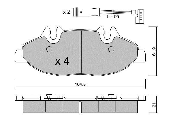 Jeu de 4 plaquettes de frein AISIN ref. BPMB-1012